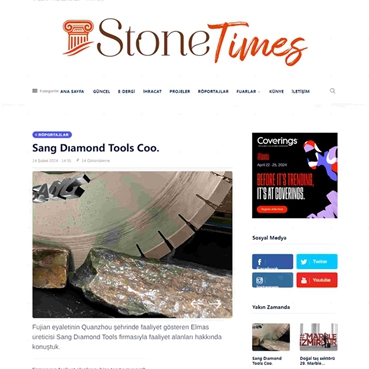 O segmento Arix da SANG Diamond Tools é o centro das atenções na revista Stone Times da Turquia!